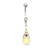Luxe Modz Pastel Teardrop Shape CZ Design  Belly Button Ring 14ga Surgical Steel