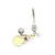 14G Dangling Teardrop Shape CZ Belly Ring