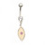 Dangle Eye Prong Purple CZ Belly Ring Piercing