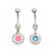 Paved CZ Hexagon Shaped Belly Button Ring