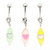 Pastel Eye Dangle Heart Belly Button Ring