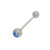 Barbell Tongue Ring Surgical Steel with Jewel Bead (14G & 12G) 