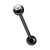 14 Gauge Barbell Tongue Ring Black PVD coating over Surgical Steel with Jewel