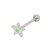 Barbell Tongue Ring Surgical Steel with Flat Head Jeweled Star