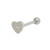 Barbell Tongue Ring Surgical Steel with Flat Head Jeweled Heart