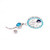 14G Tree of life Aqua CZ Belly Ring Piercing