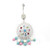 Circular Dangle Belly Ring with Hipster Beads 14ga