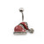 Red Christmas Hat with CZ Belly Button Ring 14g