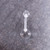 Belly Button Ring with Cubic Zirconia 14G & FREE Clear Flexi Belly Ring
