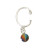 Belly Button Clip Sterling Silver Non-Piercing with Dangle Rainbow Design