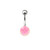 Belly Button Ring Surgical Steel, Acrylic Ball with Flower Design (14g)