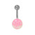 Belly Button Ring Surgical Steel, Acrylic Ball with Mushroom Design (14g) 