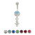 14 gauge Dangle Balls Navel Barbell