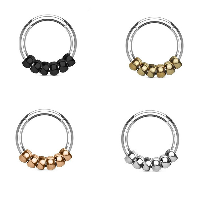 Septum Piercing Mustache Black I.P. Over 316L Surgical Steel 5 Sizes