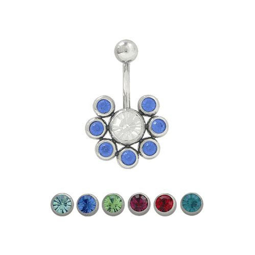 Skull Cross Bone Belly Button Ring Surgical Steel Body Jewelry with