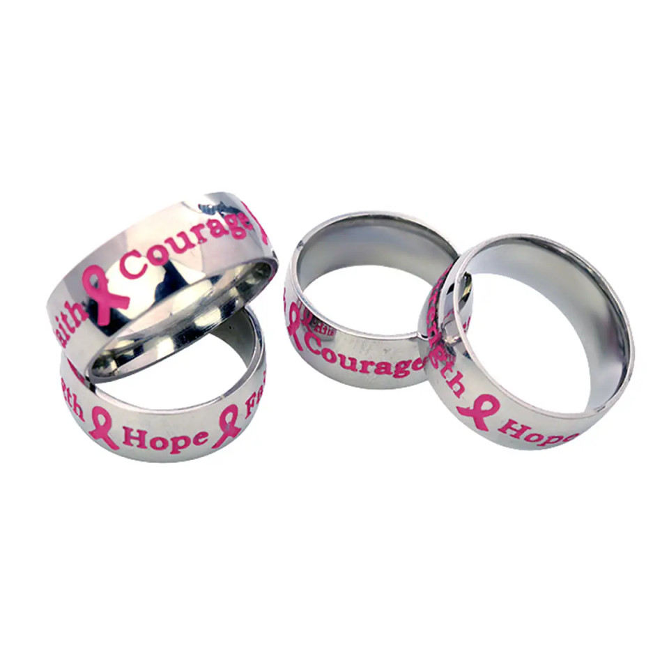 Pink Ribbon Breast Cancer Finger band ring