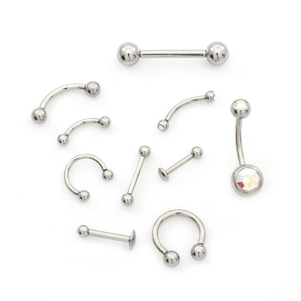 Internally Threaded Jewelry 316L Steel Piercing Kit Belly, Eyebrow, Labret & Lip