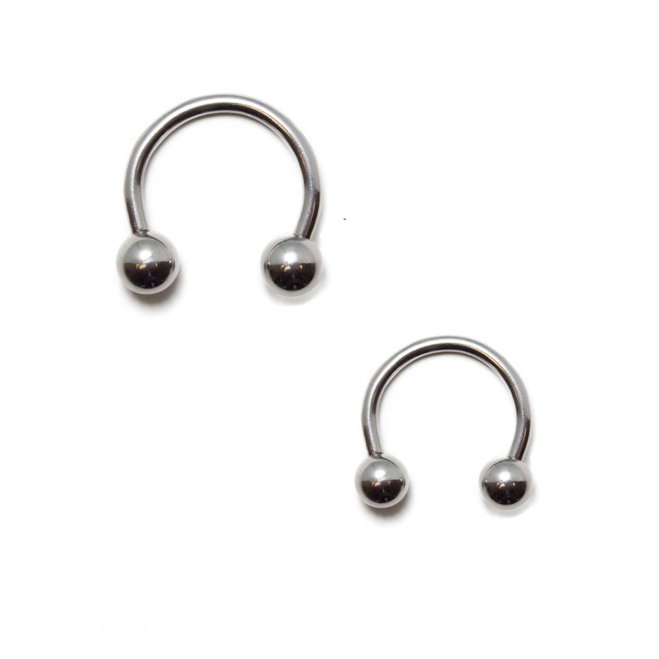 14 gauge Dice tongue rings