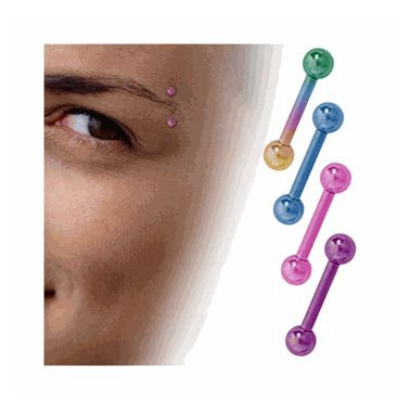 Straight Barbell Jeweled Eyebrow Ring