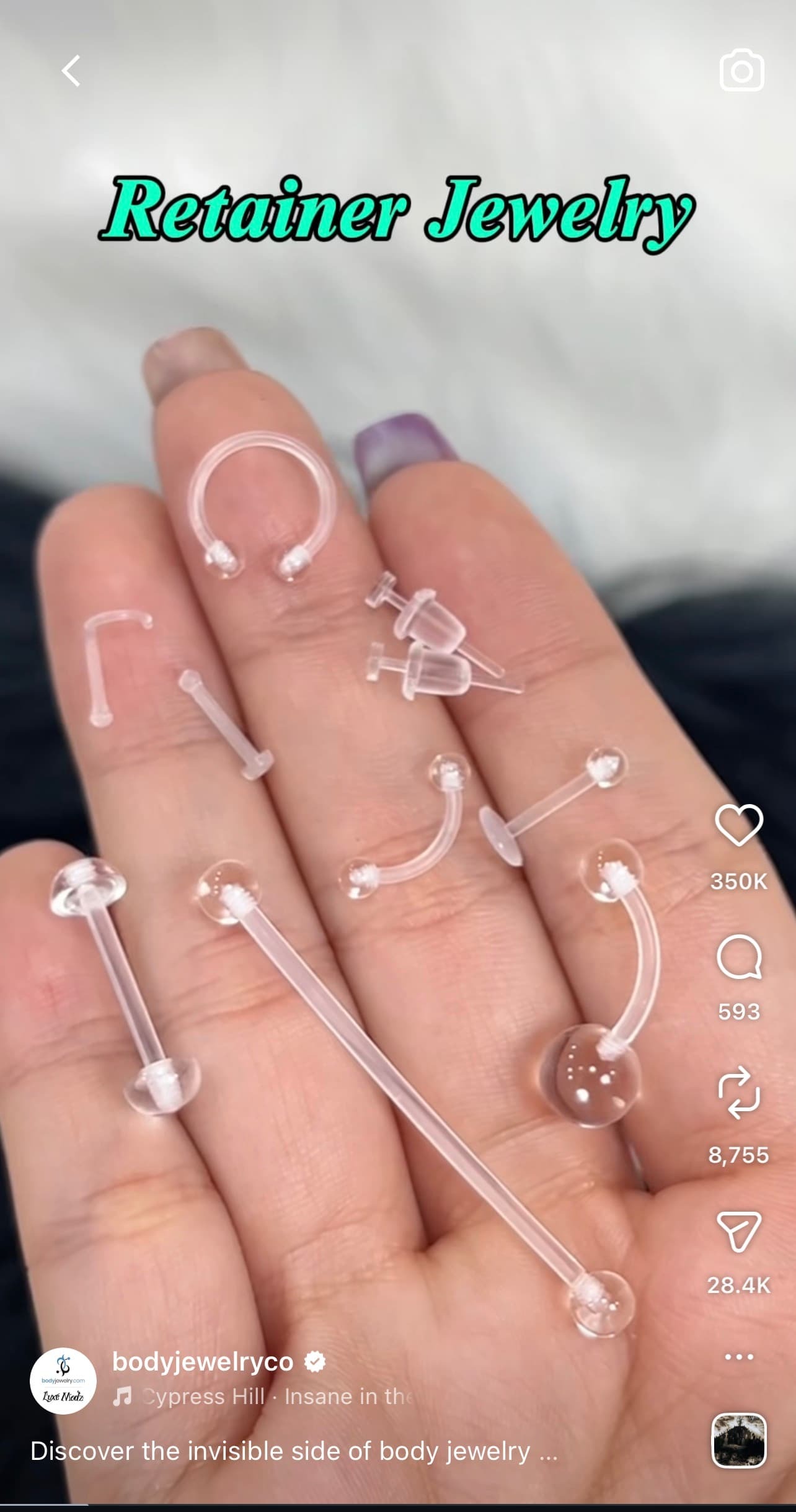  10PCS Bioflex Clear Piercing Retainers