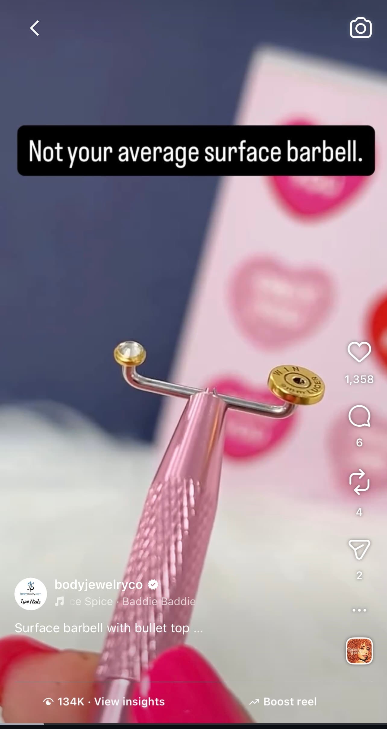  14G Surgical Steel Staple Surface Barbell with Bullet & CZ Ends