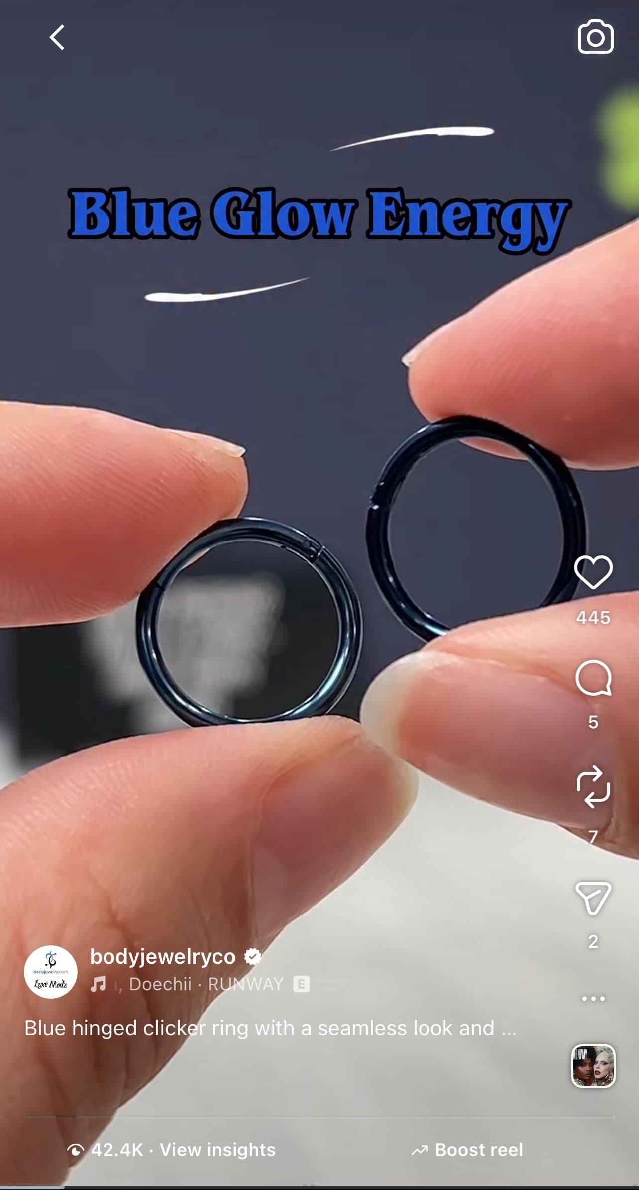  Blue Hinged Clicker Segment Rings Piercings