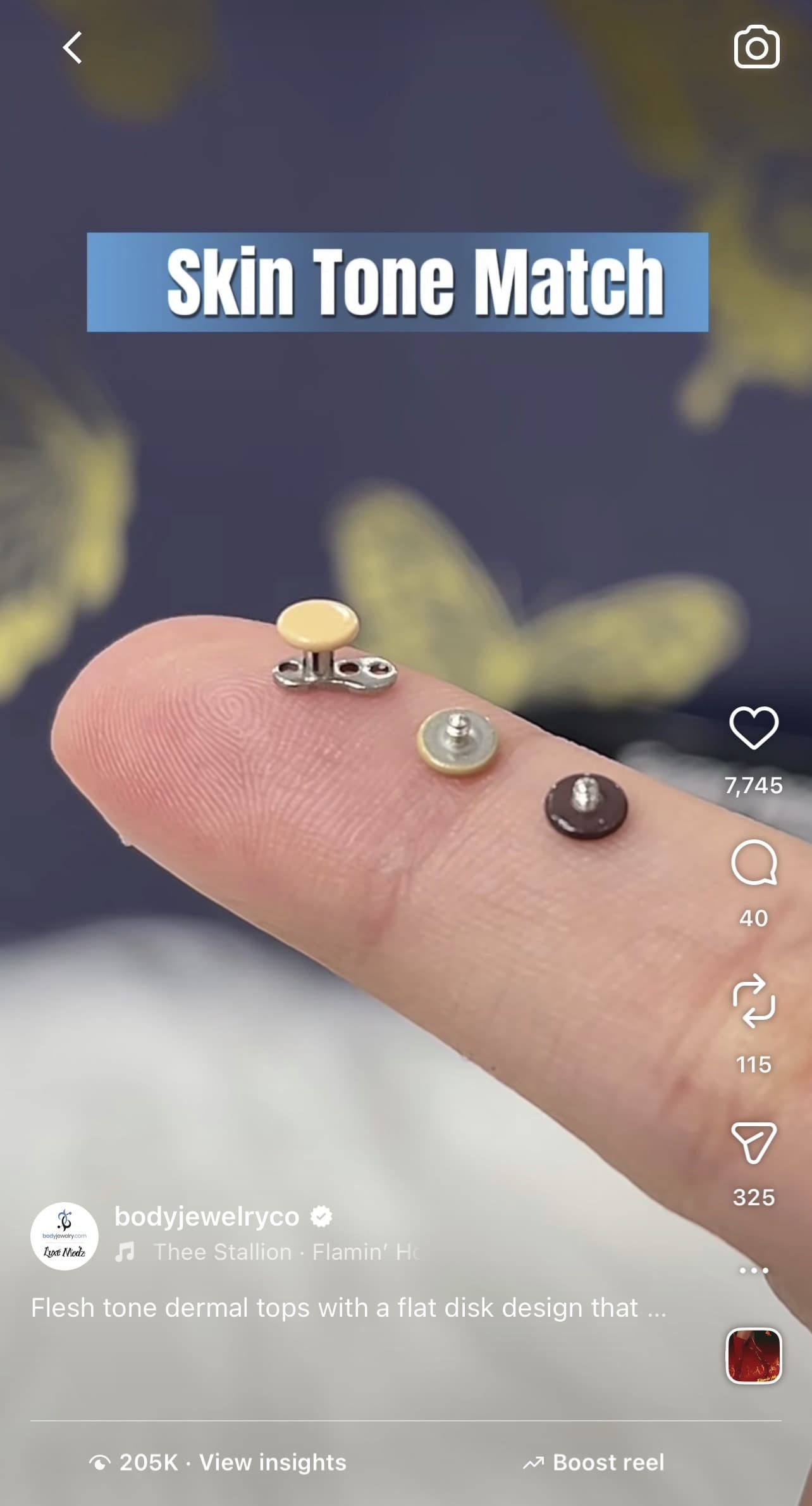 Flesh Tone Disk Dermal Anchor Tops 14G