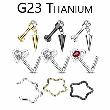 G23 Titanium Sose Rings Studs