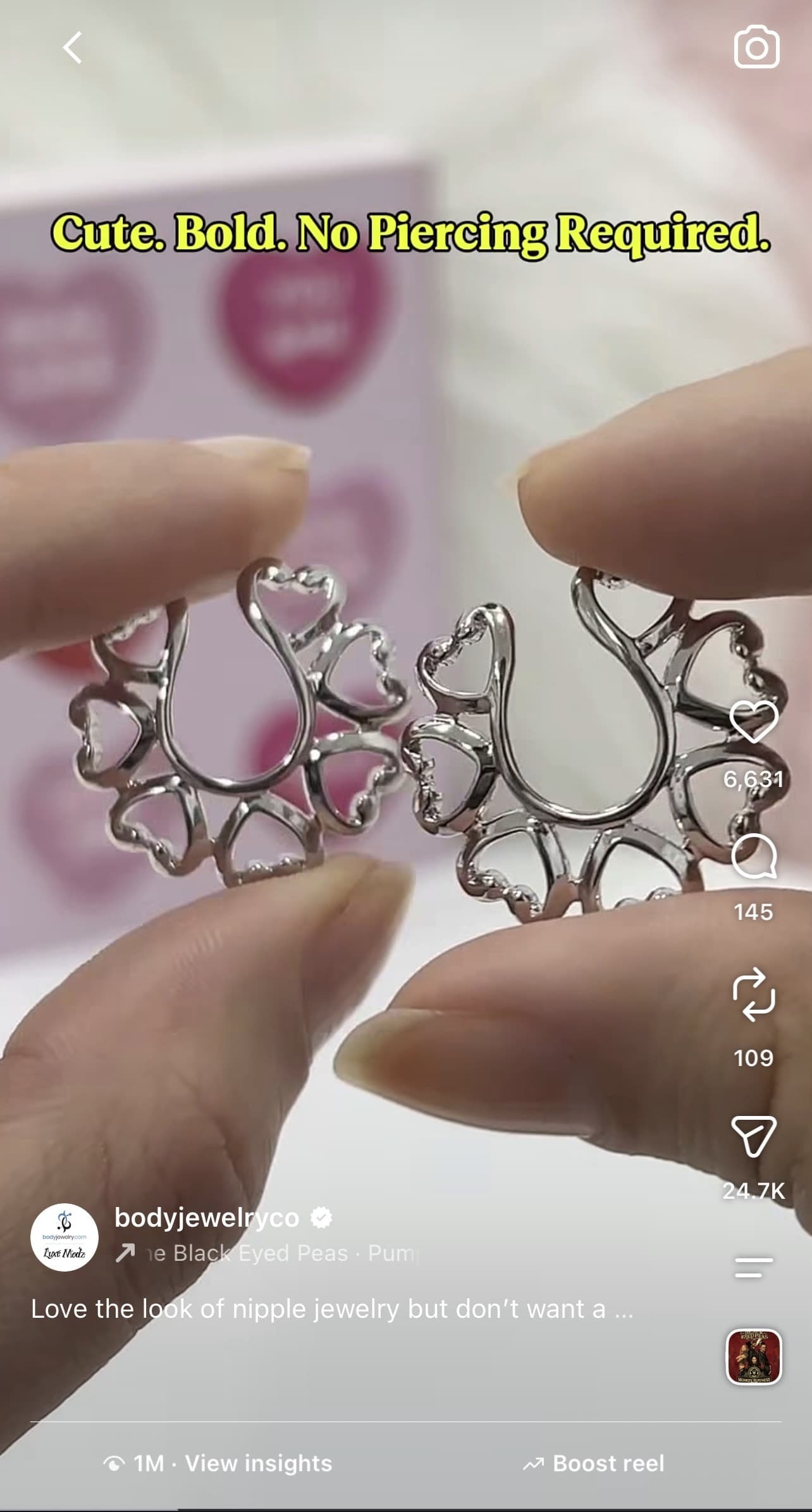 Tribal Hearts Clip on Nipple Ring