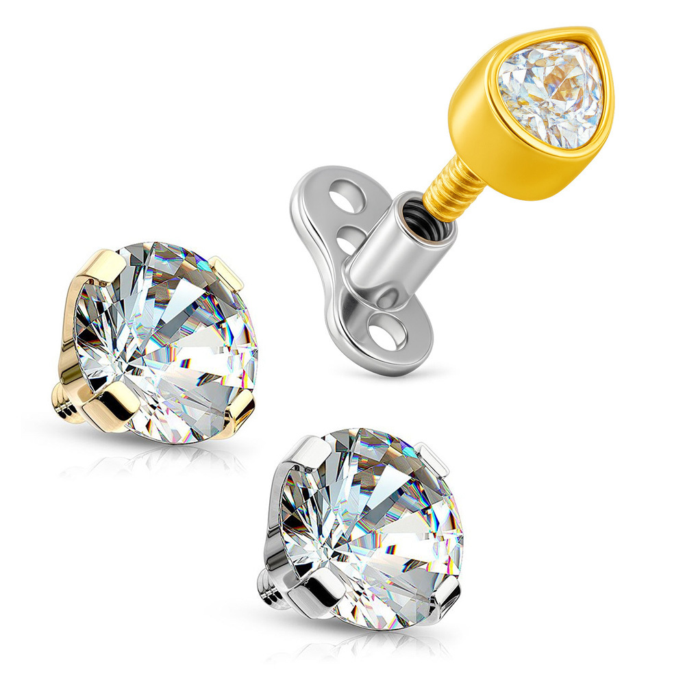 14K Dermal Anchors Tops