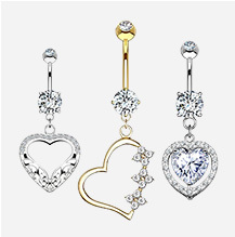 Heart Shaped Belly Rings