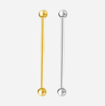 14K Gold Industrial Barbell