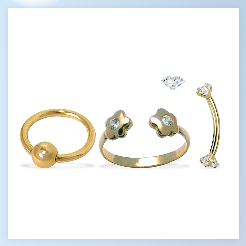 14K Solid Gold Body Jewelry