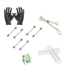 Dermal Body Piercing Kit - 2 Stainless Steel Forceps with 11