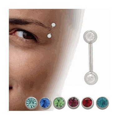 Green Dice Eyebrow Piercing Ring In 16 Gauge - Piercing Ya Body Jewelry