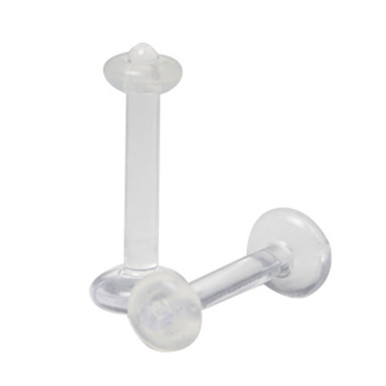 Acrylic Clear Labret Retainer Monroe Piercing 14G
