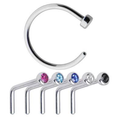 Nose Piercing Jewelry - 20ga Nose Hoop and 