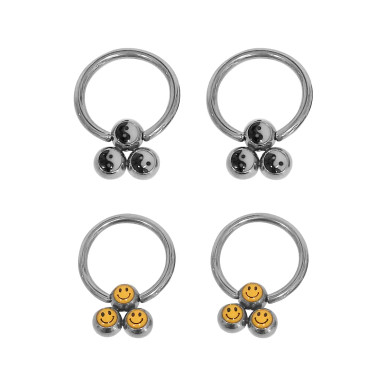 14G Surgical Steel Captive Bead Rings CBR Jewelry 1/2