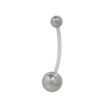 Luxe Modz 3-Pack Maternity Belly Button Rings – 14 Gauge, 38mm Length, Bioplast & CZ
