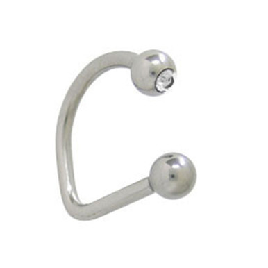 Clear CZ Lippy Loop Labret Lip Piercings 16G
