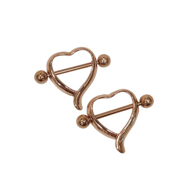 Pair of Double Heart Nipple Rings, Small Dainty Nipple Piercing, Pretty Nipple  Bars 14g 12mm ,14mm Nipple Barbells - Etsy