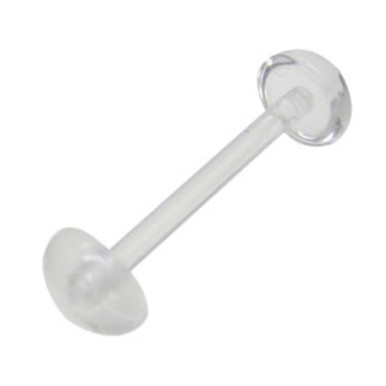 UV Glow Clear Acrylic Half Balls Straight Barbells 14G 15mm