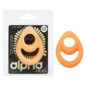 Alpha Glow-in-the-Dark Liquid Silicone Teardrop Ring - Orange M919-SE1492302 Alpha Glow-in-the-Dark Liquid Silicone Teardrop Ring - Orange M919-SE1492302