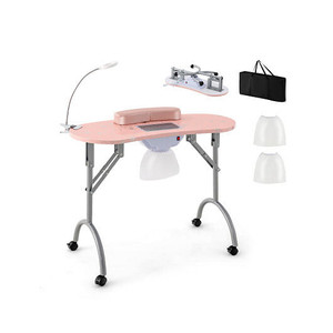 Manicure Nail Table with Bendable USB-plug LED Table Lamp-Pink - Color: Pink D681-HB87880US-PI Manicure Nail Table with Bendable USB-plug LED Table Lamp-Pink - Color: Pink D681-HB87880US-PI