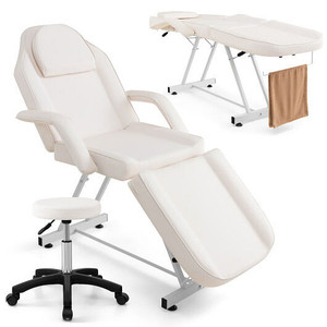 73 Inch Facial Chair Set with Removable Headrest Detachable Armrests and Towel Rack-White - Color: D681-HB88580WH 73 Inch Facial Chair Set with Removable Headrest Detachable Armrests and Towel Rack-White - Color: D681-HB88580WH