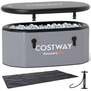 XL 129 Gal Oval Ice Bath Tub with Cover and Hand Pump for Athletes-Gray - Color: Gray D681-NP12042GR XL 129 Gal Oval Ice Bath Tub with Cover and Hand Pump for Athletes-Gray - Color: Gray D681-NP12042GR