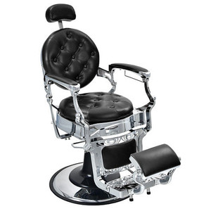 Vintage Barber Chair with Adjustable Height and Headrest-Black - Color: Black D681-JB10002BK+ Vintage Barber Chair with Adjustable Height and Headrest-Black - Color: Black D681-JB10002BK+