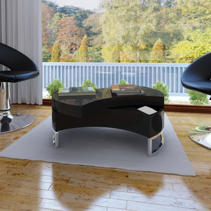  Coffee Table Shape-Adjustable High Gloss Black A949-240425