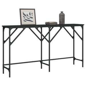  Console Table Black 55.1"x11.4"x29.5" Engineered Wood A949-837757