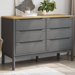  Chest of Drawers FLORO Gray Solid Wood Pine A949-374013